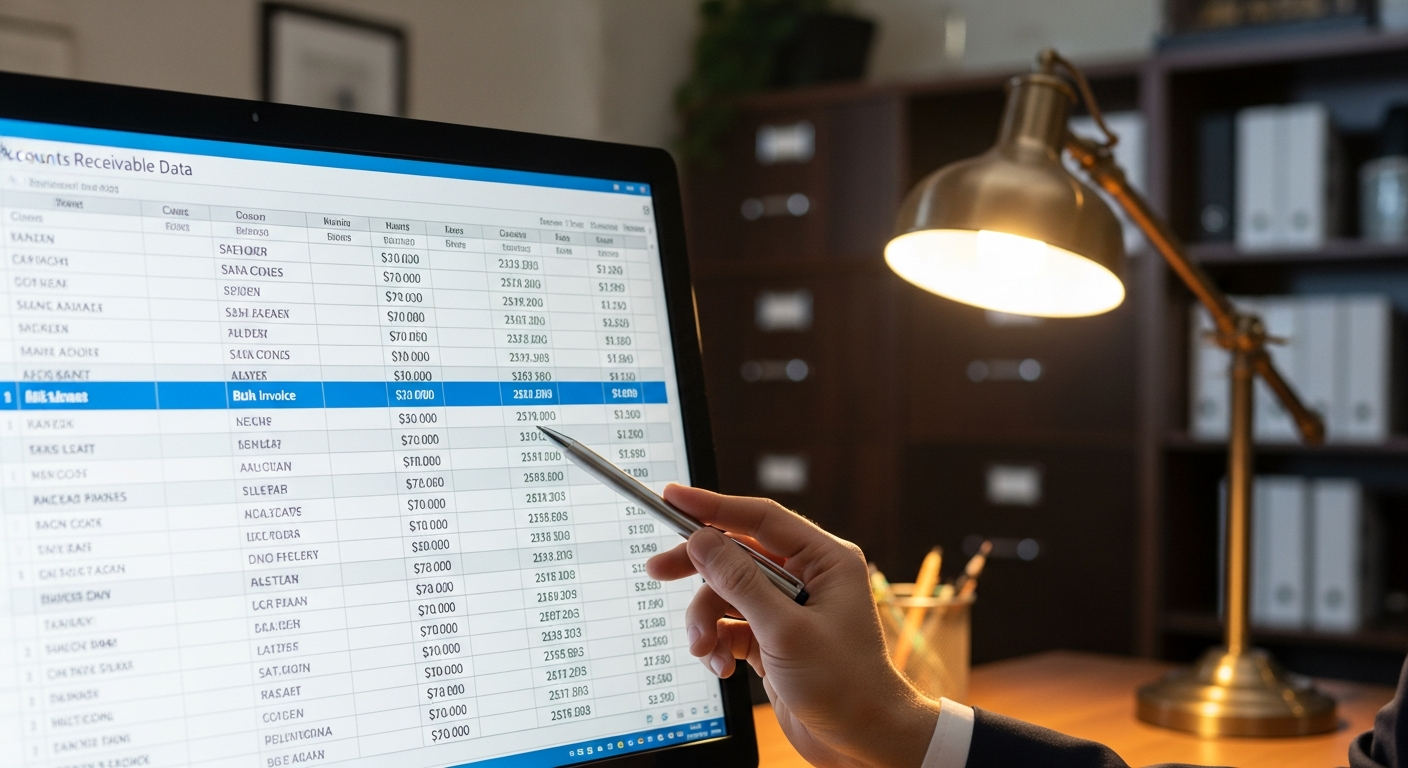 Law firm spreadsheet displaying bulk accounts receivable data for mass demand letter mailing.